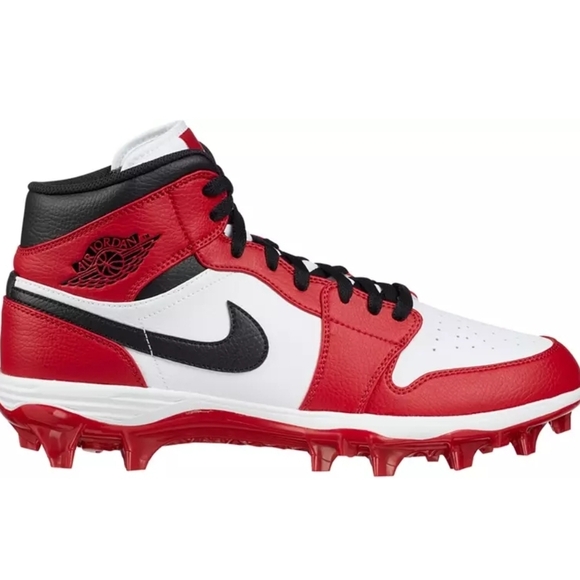 Nike Air Jordan 1 Retro Mid TD Men SZ 9.5 Chicago Red Football Cleats FJ6805-106 main image 7